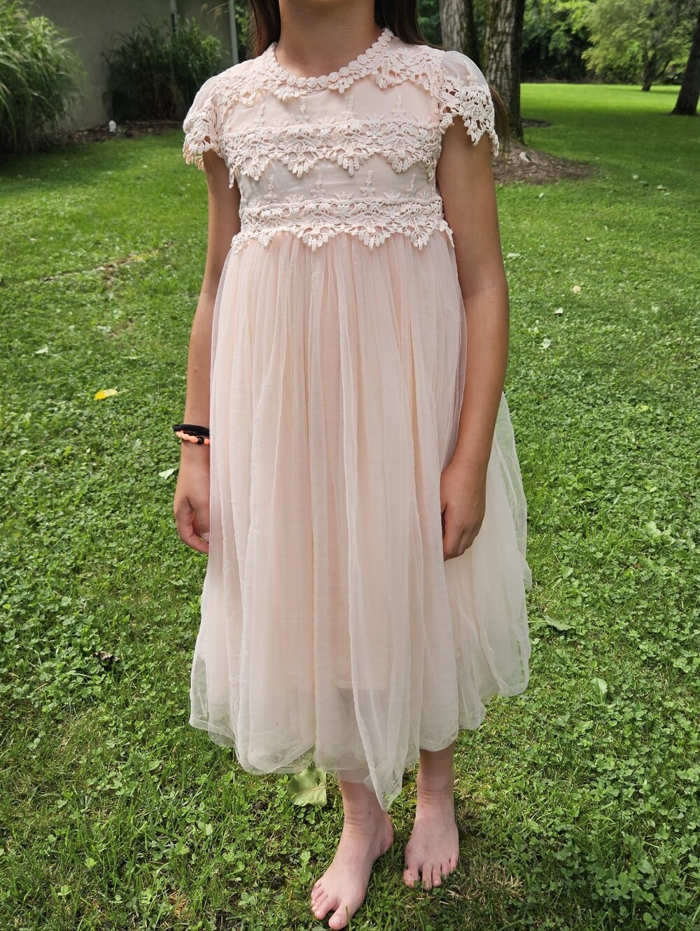 Trish Scully Child Katrina Dress- Blush Pink, Size 10